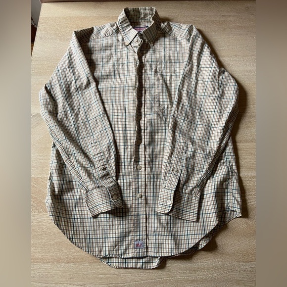 Vineyard Vines Murray Button Down Shirt Brown Green & White Plaid Cotton Medium - Picture 1 of 8